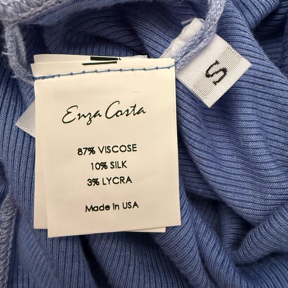 NWOT: Enzo Costa Silk Knit Maxi Tank Dress, Cornflower Blue, sz. Small - Picture 7 of 7